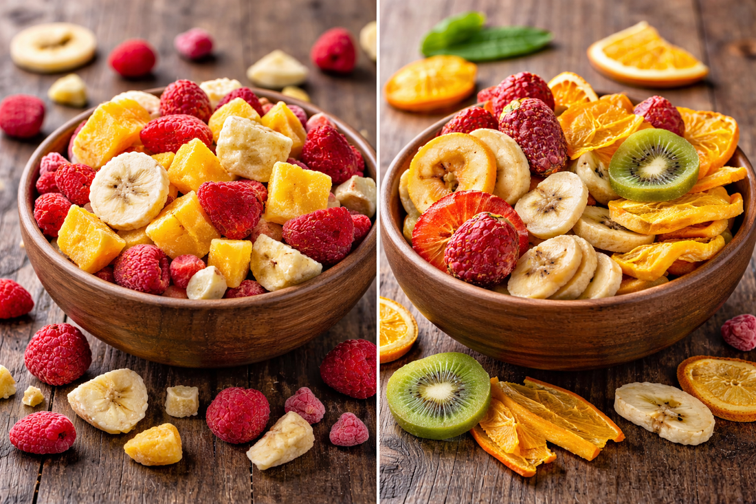 Freeze dried and dehydrated fruits